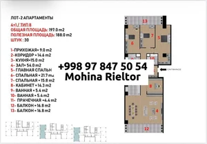 Фото 1 4-комн. квартира в Tashkent City